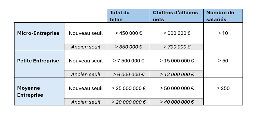 Seuils confidentialité des comptes annuels